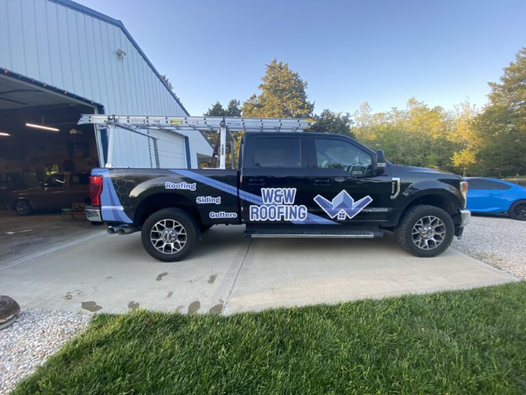 W&W roofing truck